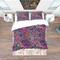 Designart 'Texture with Abstract Flowers' Bohemian & Eclectic Bedding Set - Duvet Cover & Shams